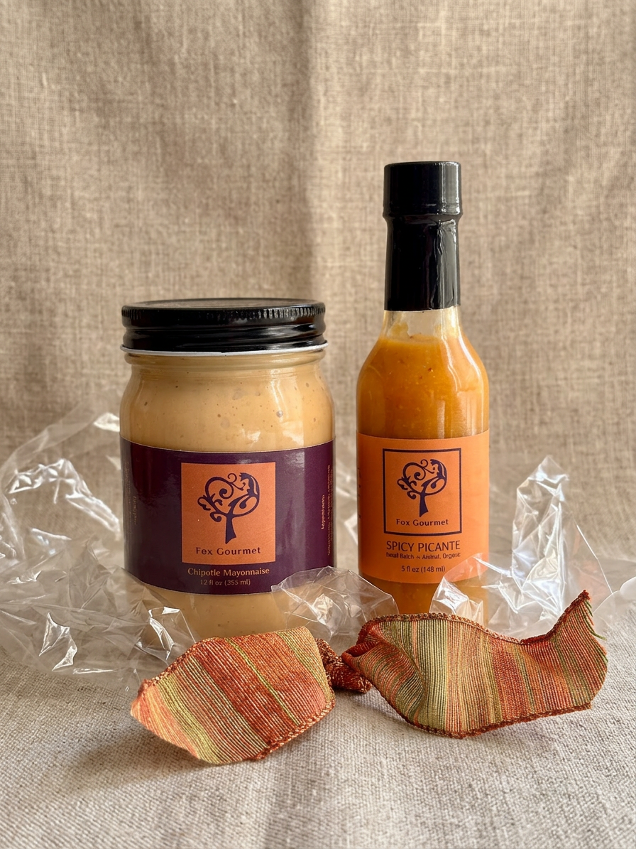 Fox Gourmet Picante and Chipotle Mayonnaise sauce duo gift set