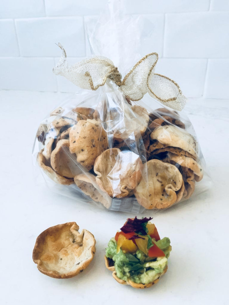 Fox Gourmet Tortilla Canapé Baskets — crispy golden tortilla cups for entertaining