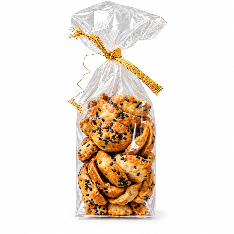 Fox Gourmet Tortilla Canapé Baskets, 24 cups in a gift bag tied with gold ribbon