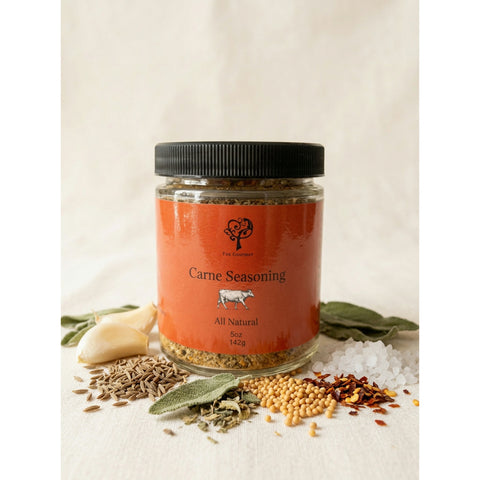 Fox Gourmet Carne Seasoning jar with garlic and herbs